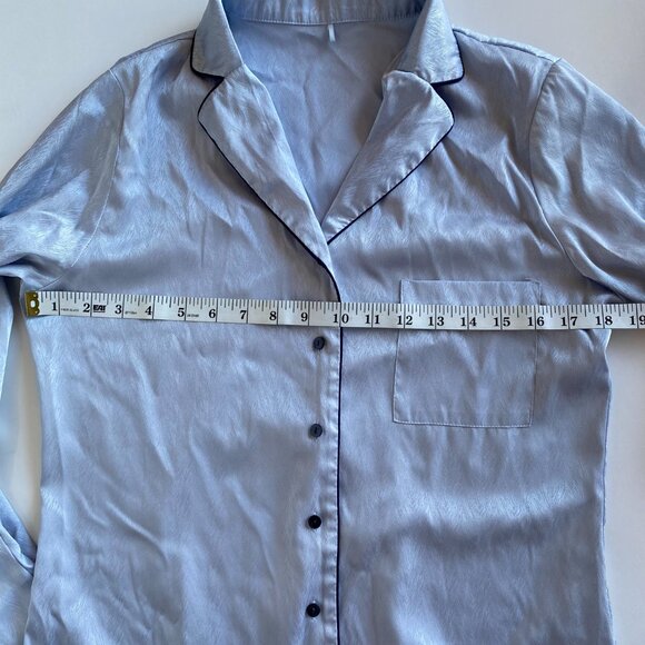 George Blue Satin Traditional Pyjamas SET Lingerie Size 6 - Picture 3 of 9